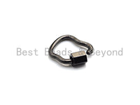 PRESELLING Apple Shape Clasp, CZ Pave Clasp, Gold/Silver/Rose Gold/Black Carabiner Clasp, 17x18mm,sku#K115