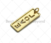 Hollow Out LOVE Bar Charm/Pendant, Gold/Silver/Rose Gold/Black Rectangle Dod Tag Pendant, DIY Valentine's Day Gift, 11x29mm, Sku#ML03