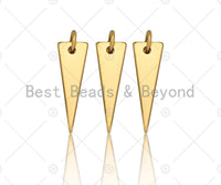 18k Shiny Gold Finish Triangle Charms, Dainty Triangle Charms, Triangle Pendant, 6x18mm, Sku#Y273