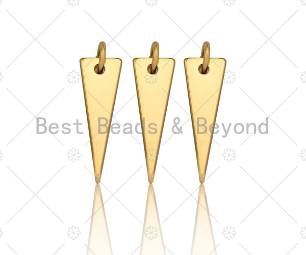 18k Shiny Gold Finish Triangle Charms, Dainty Triangle Charms, Triangle Pendant, 6x18mm, Sku#Y273