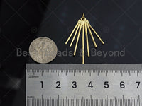 18k Shiny Gold Plated Radiate Charms,Radiate Pendant, Gold Charm, Gold Pendant, Radiate Necklace Charms, 32x25mm, Sku#Y277