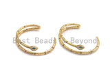 CZ Micro Pave Coiled Snake Bracelet with Emerald Eyes, Snake Bracelet, Wire bracelet, Bangle bracelet, sku#X154