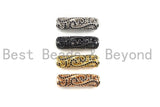 Black CZ CZ Micro Pave Curved Tube , CZ curved tube, Gold Silver Black Rose Gold Color Spacer Tube, 29x5mm, Sku#X148