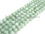High Quality Natural Green Angelite Round Faceted Beads, 8mm/10mm/12mm Green Angelite Beads, 15.5" Full Strand, sku#UA90