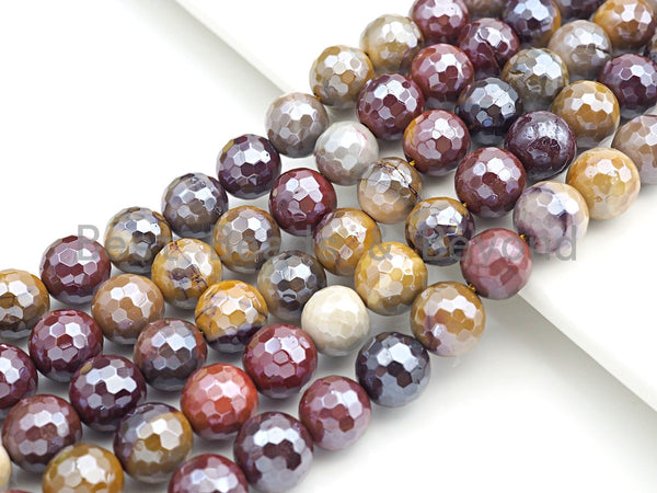 High Quality Plated Natural Mookaite beads,Round Faceted Beads,6mm/8mm/10mm Gemstone Beads, 15.5inch FULL strand, SKU#UA91