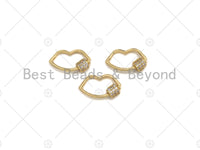 Small Clear CZ Micro pave Lip Shape Clasp, 18k Gold CZ Pave Clasp, Lip Carabiner Clasp, lip Connector, Lip Charm,9x15mm, sku#LK10