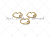 Small Clear CZ Micro pave Lip Shape Clasp, 18k Gold CZ Pave Clasp, Lip Carabiner Clasp, lip Connector, Lip Charm,9x15mm, sku#LK10