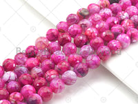 Hot Pink Fire Agate, Round Faceted/Smooth 6mm/8mm/10mm/12mm, Natural Agate Beads, 15.5"Full Strand, sku#UA115