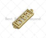 KISS on Rectangle Connector, Kiss Bracelet Link, Rectangle  Connector, Cubic Zirconia Pendant, Gold Tone, 10x31mm, Sku#LK85