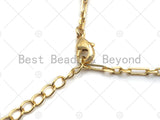 16"/32"/7" Finished Dainty Gold Paper Clip Necklace and Bracelet, Thin Layering Necklace Bracelet, Ready to wear w/Lobster Clasp, sku#LK105 Bestbeads&Beyond