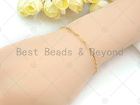 16"/32"/7" Finished Dainty Gold Paper Clip Necklace and Bracelet, Thin Layering Necklace Bracelet, Ready to wear w/Lobster Clasp, sku#LK105 Bestbeads&Beyond