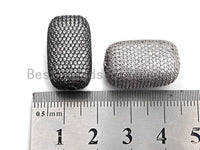 Large Clear CZ Micro Pave Barrel Rectangle Spacer Beads, SKU#X145