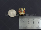 3D Shape Micro CZ Pave Crown Pendant, Gold Crown Charm,  Crown Beads, Jewelry Findings, 14x18mm, sku#LK48 Bestbeads&Beyond