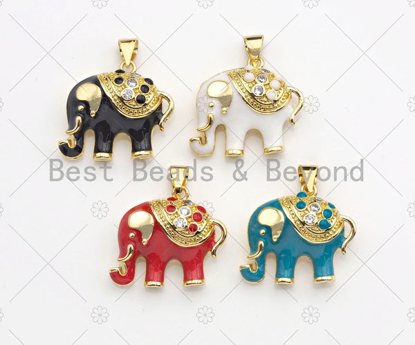 Enamel Thailand Elephant charm, Black White Red Turquoise Enamel Pendant, Enamel Elephant charm, Animal  jewelery, 19x22mm,sku#LK63