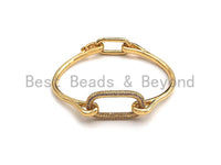 Micro Pave Buckle Cuff Bracelet, Gold bracelet, Wire bracelt, Bangle bracelet, minimalist jewelry, sku#X151