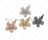 CZ Micro Pave Flower Pendant/Charm,Cubic Zirconia Paved Charm, Necklace Bracelet Charm Pendant, 16mm,sku#Z1205