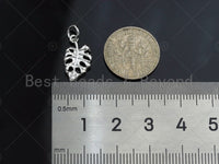 CZ Micro Pave Banana Leaf Pendant with bail,Cubic Zirconia Banana Leaf Pave Pendant Beads, Pave Pendant, 9x16mm,SKU#F1191 Bestbeads&Beyond