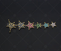 Multicolor CZ Multi Stars Necklace pendant, CZ Micro Pave Necklace Pendant, 19x66mm, sku#JL03
