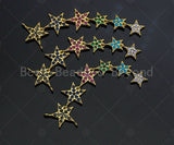 Multicolor CZ Multi Stars Necklace pendant, CZ Micro Pave Necklace Pendant, 19x66mm, sku#JL03
