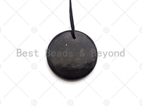 Coin Shape Shungite Pendant for EMF Protection, Shungite Authentic Stone, Healing Energy Pendant, Meditation, Protection, 30mm, sku#U990