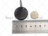 Coin Shape Shungite Pendant for EMF Protection, Shungite Authentic Stone, Healing Energy Pendant, Meditation, Protection, 30mm, sku#U990
