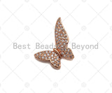 CZ Micro Pave Butterfly Shape Pendant , Gold/Silver/Black/Rose Gold Plated Jewelry, Necklace Bracelet Charm Pendant, 17x16mm,sku#L283 Bestbeads&Beyond