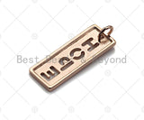 Hollow Out HOPE Bar Pendant, Gold/Silver/Rose Gold/Black Rectangle Hope Dog Tag Pendant, DIY Jewelry Gift, 10x29mm, Sku#ML04