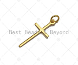 Gold/Silver/Rose Gold/Black Color Cross Charm Pendant, Cross Shaped Charm, 11x24mm, su#Y280