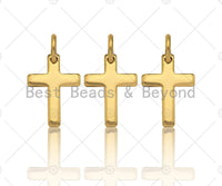 Gold Color Cross Pendant/Charm, Dainty Pave Cross Pendant, 9x13mm, sku#Y282