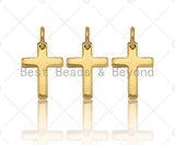 Gold Color Cross Pendant/Charm, Dainty Pave Cross Pendant, 9x13mm, sku#Y282