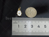 White Enamel Hamsa Hand Shape Pendant,CZ Micro Pave pendant,Enamel pendant,Enamel Jewelry, 8x13mm,sku#LD01