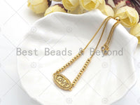 LOVE Connector/Link, Oval Shape Connector, Cz Pave Bracelet Necklace Connector in Gold Finish, 10x22mm,sku#LK95