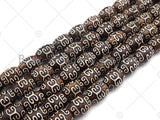 NEW STYLE Natural Tibetan Agate, Barrel Shape12x16mm, 14" Full Strand, Natural Agate, DZI AgateSku#U970