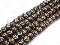 NEW STYLE Natural Tibetan Eye Agate, Agate Spacer,Rondelle Shape 10x14mm, 14" Full Strand, Natural Agate, DZI AgateSku#U972