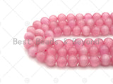 Cat's Eye Pink/Red Round Beads, 6mm/8mm/10mm/12mm Smooth Round, 15.5'' Full Strand, Sku#UA163