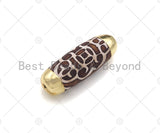 16x39mm Large Natural Tibetan Agate Barrel Shape Spacer Beads, Gold/Silver/Rose Gold Tone, Dzi Agate Spacer,Oval Tibetan Agate, sku#U1005