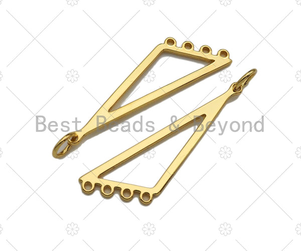 18K Gold Frame Triangle Shaped Pendant/Charm, Gold Frame Pendant Charm, Earring Necklace Bracelet making findings, 9x31mm,sku#Y317