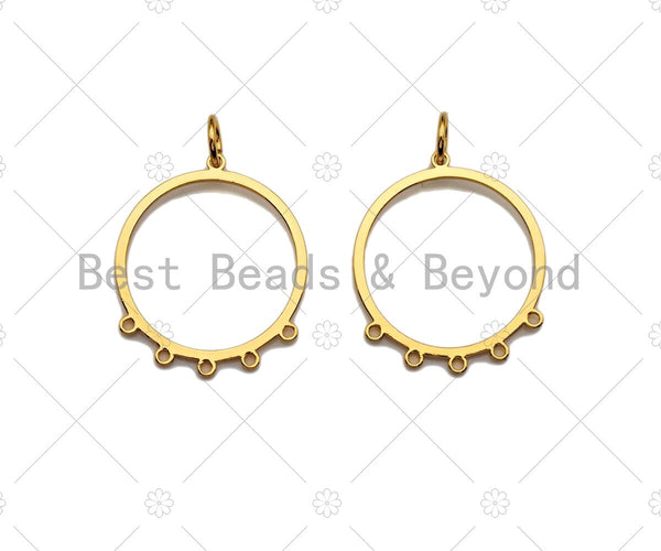 18K Gold Round Ring Shaped Pendant/Charm, Gold Ring Cubic Zirconia Pendant Charm,Earring Necklace Bracelet making findings, 18x21mm,sku#Y320 Bestbeads&Beyond