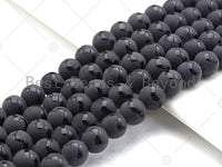 Black Onyx Matte Round Smooth with Wavy line Beads, 6mm/8mm/10mm/12mm Round Matte onyx, Patterned Onyx, 15.5inch strand, SKU#UA167 Bestbeads&Beyond