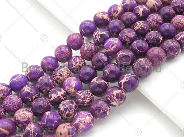 High Quality Purple Sea Sediment Imperial Jasper Beads, 6mm/8mm/10mm/12mm Round Smooth Imperial Japser, 15.5'' Full Strand, SKU#UA174
