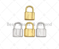 18k Shiny Gold Padlock Charms, Dainty Lock Charms, Padlock Pendant, Gold Charm, Gold Pendant, Padlock Necklace Charms, 10x15mm, Sku#LK06