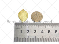 Brushed Gold Leaf Shape Charm/Pendant,  Thin Leaf Shape Charm, Gold Pendant, Gold plated charm, 15x23mm, Sku#Y326 Bestbeads&Beyond