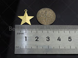 Half Brushed Half Shinny  Star Charm/Pendant, Star Shape Charm, Gold Star Pendant, Gold plated charm, 15mm, Sku#Y327