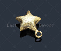 Brushed Gold Puffy Star Charm/Pendant, Star Shape Charm, Gold Star Pendant, Gold plated charm, 13mm, Sku#Y329 Bestbeads&Beyond