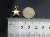 Brushed Gold Puffy Star Charm/Pendant, Star Shape Charm, Gold Star Pendant, Gold plated charm, 13mm, Sku#Y329 Bestbeads&Beyond