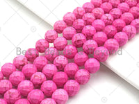 Faceted Dyed Pink Turquoise Beads, 6mm/8mm/10mm Faceted Turquoise Dyed Howlite Beads,  15.5" Full Strand, sku#UA156