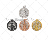 Angel Wing On Round Coin Charms, 15/19mm, Sku#Z1177 Bestbeads&Beyond