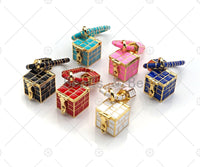 Colorful Enamel Pave Oval With Square Box Shape Clasp, Gold Carabiner Clasp, Screw Clasp, Chain Connector Clasp, 16x46mm, sku#K121