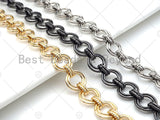 High Quality Hand Made Double Cirle Chain, 18K Real Gold Plated Chain, Gold Filled Chain, Wholesale bulk Chain, 13x13mm, sku#M302