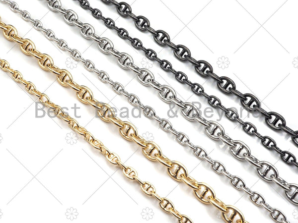 High Quality Hand Made  Anchor / Mariner Gold Chain, 18K Real Gold Plated Chain, Wholesale bulk Chain, 5x8mm, sku#M325